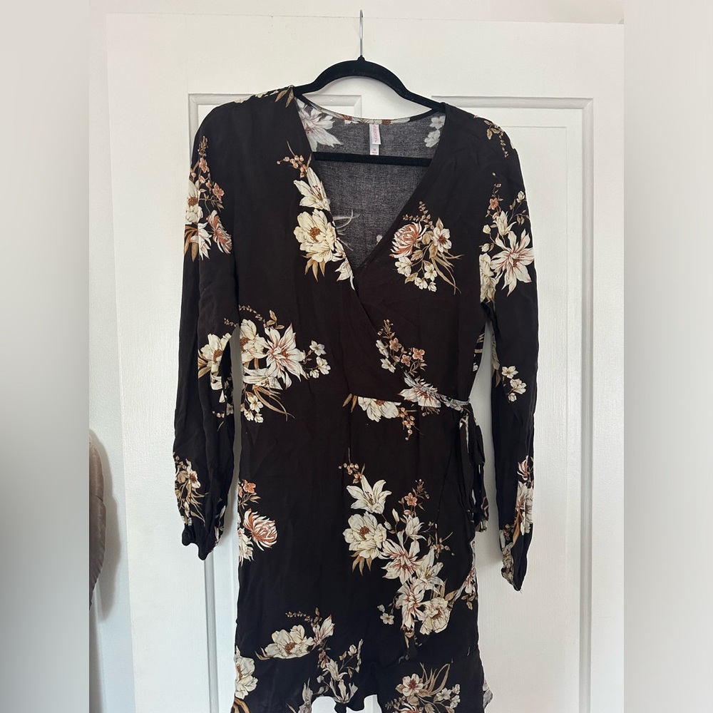 Dark Brown Floral Dress